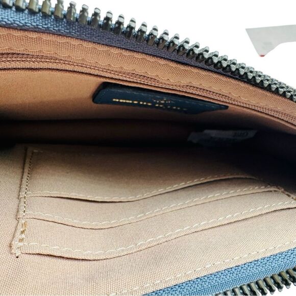 Nanette Lepore Blue Plaid Vegan Leather Card Wallet Organizer Crossbody - Picture 6 of 8